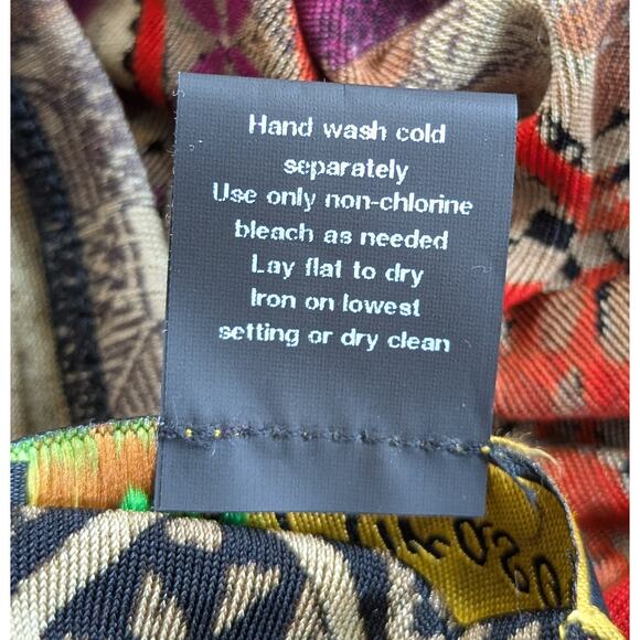 New Mirasol The Wild Side Skirt Medium Jungle Floral Mixed Print Midi Flounced - Picture 7 of 7